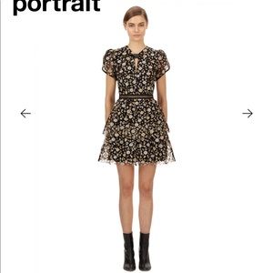 Self portrait mesh sequin tiered mini dress NWT